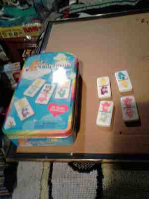 27-2003 CARE BEARS PLASTIC DOMINOES WITH TIN RARE HARD TO FIND