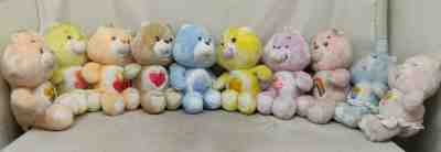 Lot of 10 Vintage Kenner 1983-1991 Care Bears Plush Stuffed Animals & Cousins