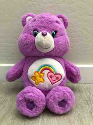 Care Bear 2014 Plush Doll Best Friend Purple Bear Teddy Heart By Just Play