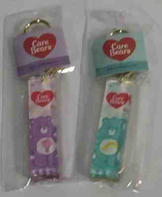 New In Package Lot Of 2 Care Bears Share Bear  & Wish Bear Keychains