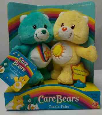 Care Bears Cuddle Pairs -Thanks a Lot And Funshine Bear Plush Toys - NEW in Box