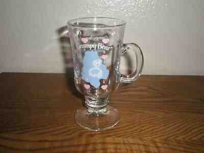Rare Brand New Care Bears Grumpy Bear Pedestal Glass Cup Mug Excellent Condition