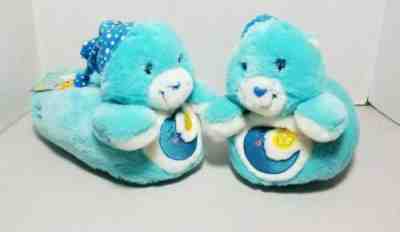 New w/ tag vintage Care Bears Blue Plush Bedtime Bear Slippers Large 9-10