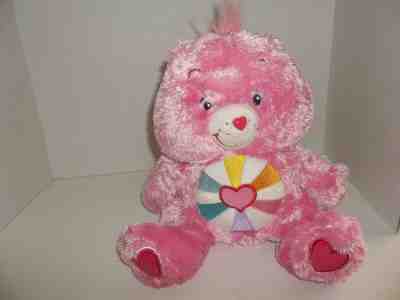 2006 tcfc pink shaggy hopeful heart carebear plush 12