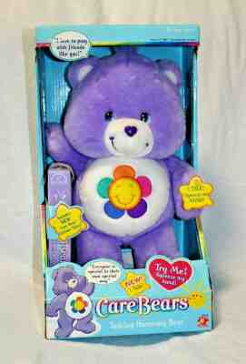 2003 Care Bears Talking Harmony Bear Purple Rainbow Flower NIB w/ VHS