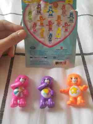 LOT of 3 Care Bears Collectible Figure Series 5 Neon Fun
