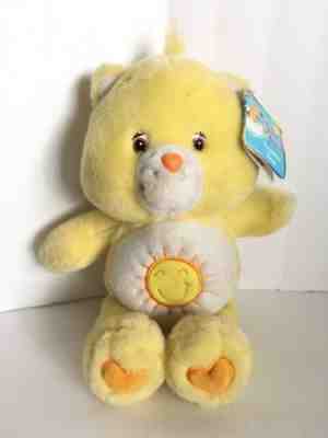 2002 Care Bears 13” Funshine Bear Yellow Plush Embroidered Sun On Tummy