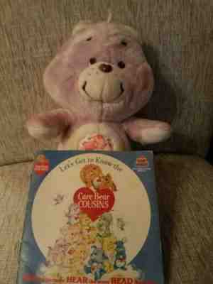 Vintage 1985 Care Bear Share Bear &Record Book. Excellent Condition! Book Clean!