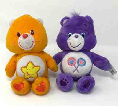 Lot of 2 Care Bears Mini Share Bear & Laugh-A-Lot Bear Plush 2002 & 2016 8