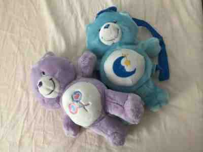 Care Bears Bedtime Bed Time Bear 2003 Blue Plush Backpack 13