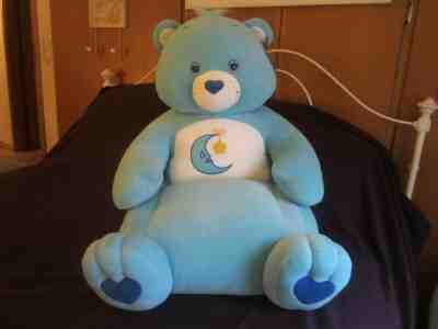 New 2002 Plush Care Bear Blue Stuffed Childs / Bear Chair ( NOS )
