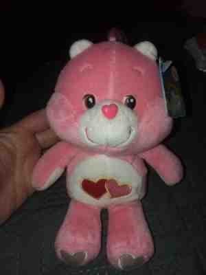 ??NEW 2002 Care Bears LOVE-A-LOT Bear 20th Anniversary Beanie 8” NWT??Must See??