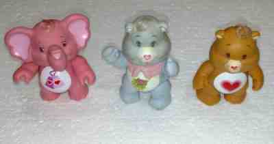 1983-1985 lot of 3 CAREBEARS PVC SMALL PLASTIC POSSIBLE FIGURES