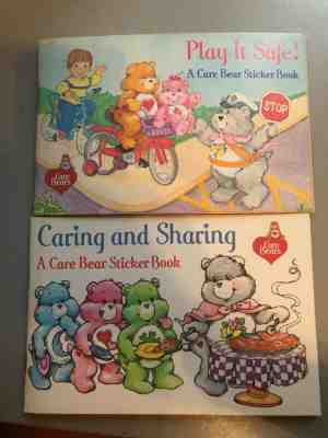 1984 Vintage CARE BEARS Play It Safe, Caring and Sharing Sticker Books Pizza Hut