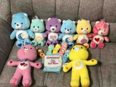 Care Bears Vintage Lot- 8”, 11” And Finger Puppet Book