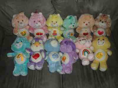 Vintage Care Bears Plush Lot of 12 Collection Original 1980s Kenner 13" Stuffed