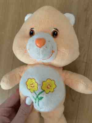 Care Bears Friendship Bear Plush  - Teddy Bear - Yellow Flowers  - Early 2000s