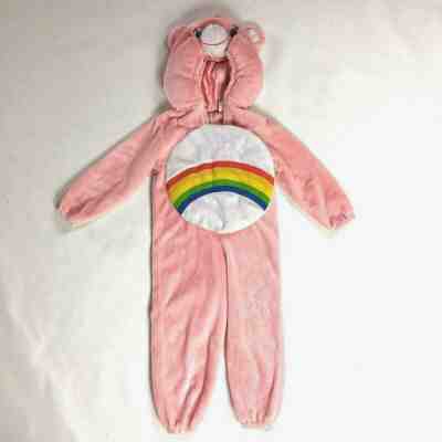 Care Bear Child's Costume sz 3T-4T Cheer Bear Rainbow full body w/hood Peach