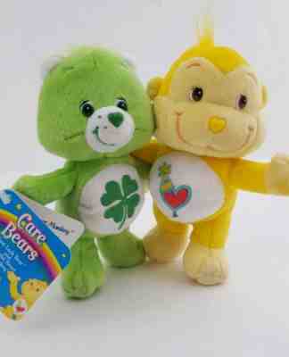 Care Bears Cuddle Pairs Good Luck Bear and Playful Heart Monkey Plush 2004
