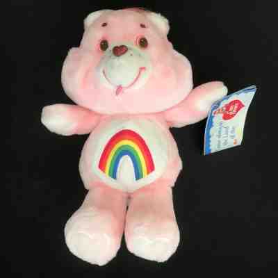 Vintage 1980s 1983 Pink Care Bear Plush Rainbow Cheer Bear 13” ( W/ TAGS)