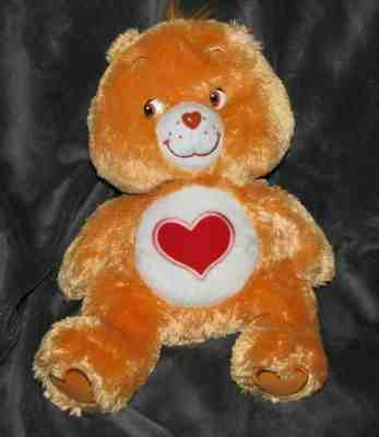 Care Bear Tender Heart Stuffed Plush Toy Bean Bag Fluffy Soft 2006 Orange 10 in