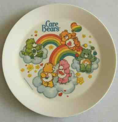 Vintage Care Bears LUNCH PLATE Deka Melamine CARE BEARS Rainbows 8