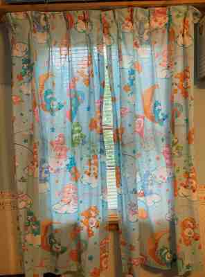 Two Sets of Blue Care Bear Drapes/Curtains from 1986 Super Rare