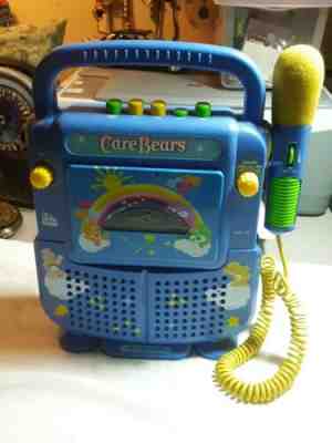 Care Bears Sing Along Karaoke Tape Cassette Player 2003 SMT-413 Blue Rainbow Mic