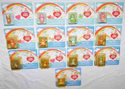 Lot Of 13 Care Bears miniature Mini figures NEW Sealed Card Kenner Vintage 1982