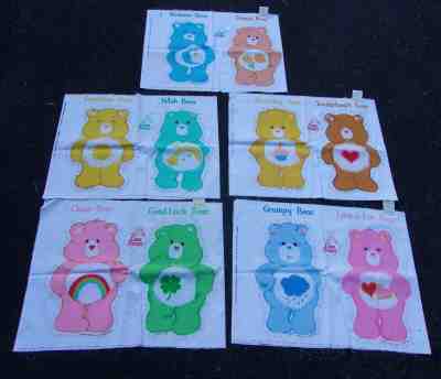 10 Vintage Fabric Care Bears Pillow Panels to Cut & Sew 1983