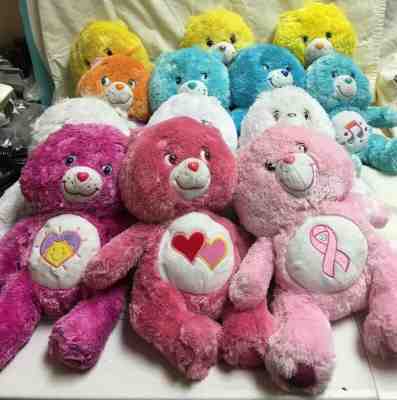 Care Bears Large Lot of 13 Soft Plush Furry Fuzzy Floppy
