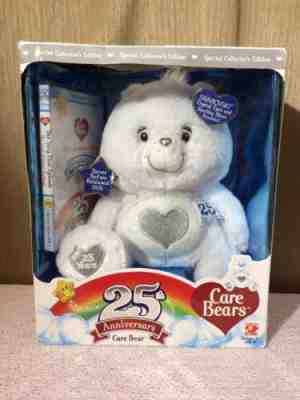 Care Bears 25th Anniversary White Swarovski Crystal & Sterling Silver NIB w/DVD!