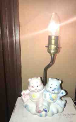 Vintage Care Bears Baby Hugs & Tugs Lamp 1983 Nursey Light Carebears