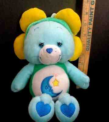 Care Bear Bedtime Bear Flower Blue Green Plush Stuffed Animal Doll 11