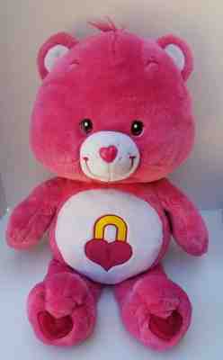 Huge Care Bears Pink Lock Heart Nose Bear Plush Large Doll 28