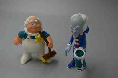Vintage Care Bear Professor Coldheart & Cloud Keeper w Fluffy Cloud Broom