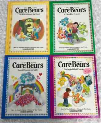 1983 VINTAGE CAREBEAR CARE BEAR TALE HARDCOVER BOOK LOT SET OF 4 PARKER BROTHERS