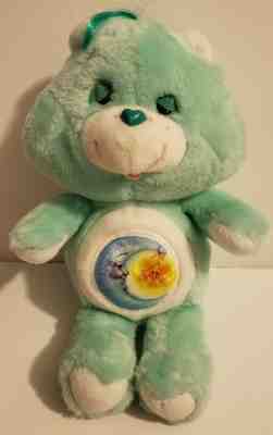 Vintage 1983 Bedtime Bear Care Bear Kenner green plush 13 inches EUC