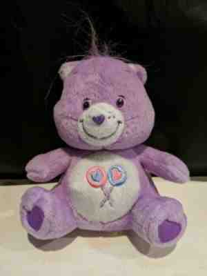 Care Bear Share Plush 6 inches Nanco 2003 Stuffed Animal Purple Lollipop Hearts