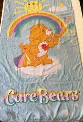 Vintage Care Bears Beach Towel Bear With Red Heart With Rainbow And Sun