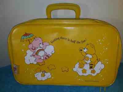 Vintage 1983 Care Bears Yellow Childs Kids Vinyl Small Suitcase Original Bag ECU
