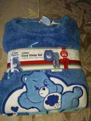 Women's NWT Fleece Pajama Set Size XS Care Bears PJs Grumpy Bear Super Soft,New
