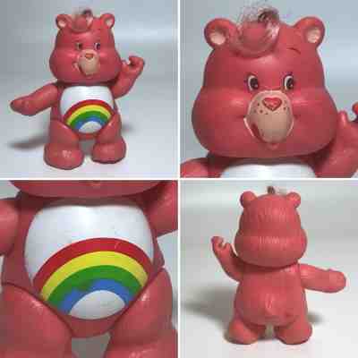 CHEER CARE BEAR 1983 KENNER PVC POSEABLE FIGURINE bears vintage pink rainbow 80s