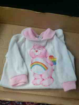 Vintage Carters colorful Care Bears SMALL snap-up infant sleeper Terry Cloth