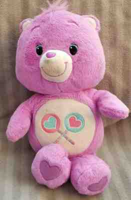 Care Bears Purple Share Bear Lollipop Hearts on Stomach Plush - 13" 