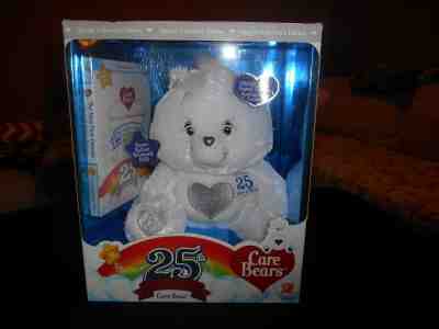 25th Anniversary White Tenderheart Care Bear 2007 w/DVD Swarovski Crystal Eyes 