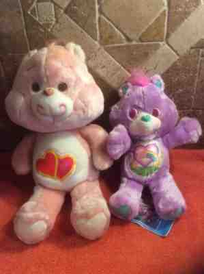 Lot Vintage CARE BEARS 1983 Love-A-Lot 1991 Share Bear Plush Stuffed Animals NWT
