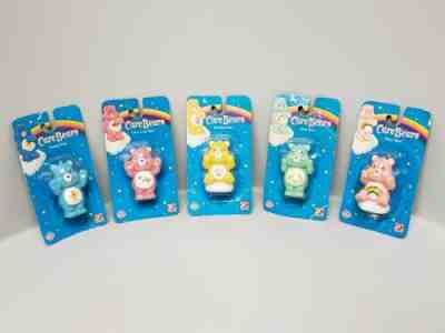 Lot of 5 Care Bears 2002 Miniature Plastic Play Along New Sealed Cake Decoration