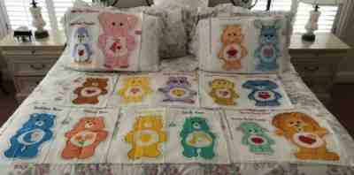 Vintage Care Bears And Care Bear Cousins Fabric Pillow Panels to Cut & Sew 1983