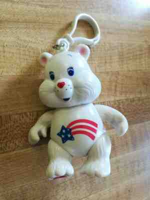 Care Bear clip on keychain - America - white wish shooting star